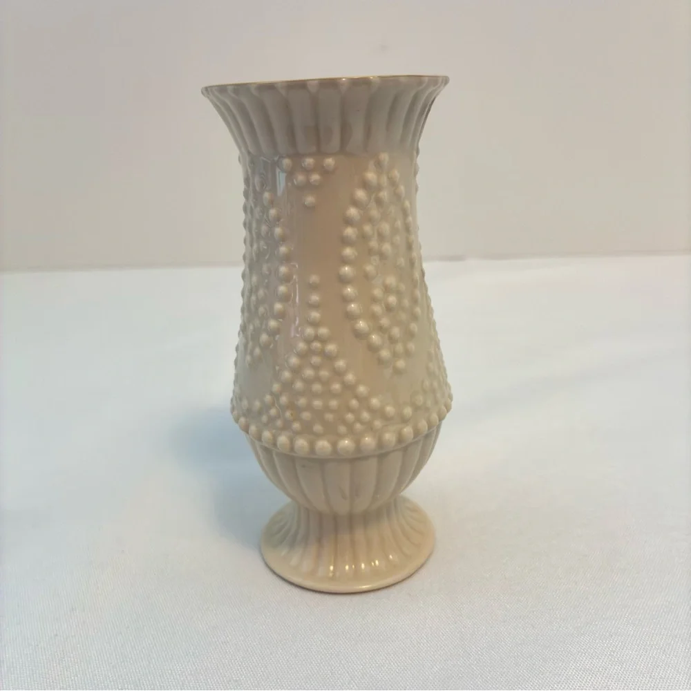 Lenox Bud Vase Hobnail Pattern With Gold Trim Vintage